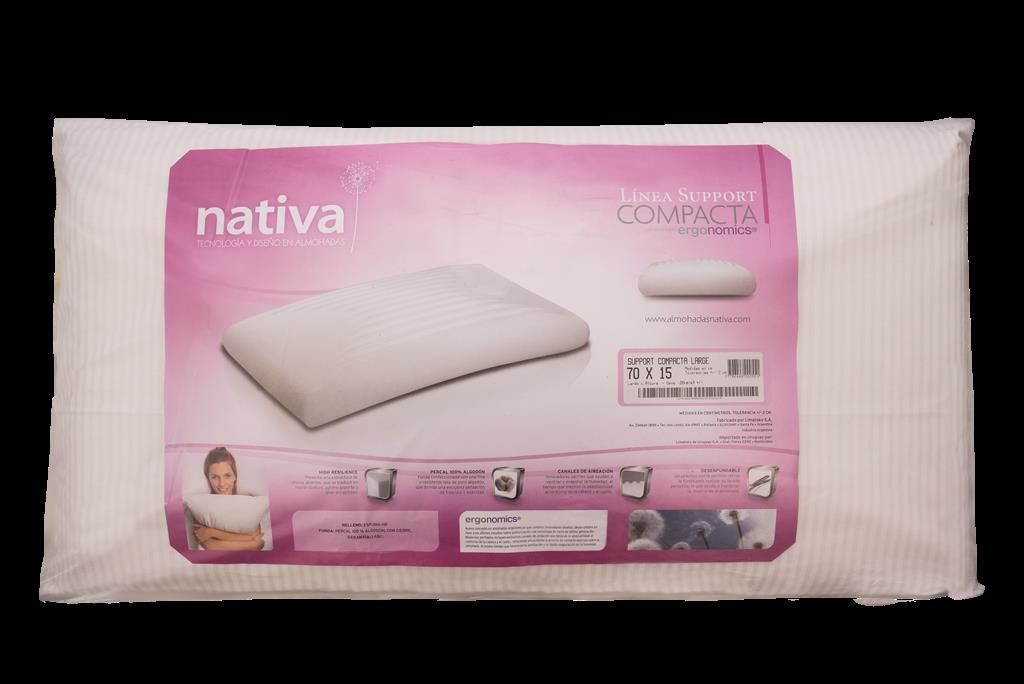 ALMOHADA NATIVA SUPPORT COMPACTA MEDIUM 0,80 X 0,13