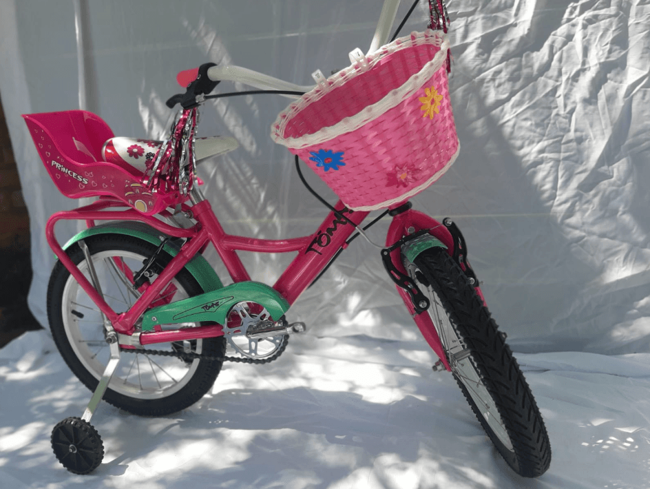 BICICLETA DAMA FULL ROD 16 C/ESTABILIZADOR Y PORTAMUÑECAS