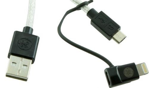 CABLE GENERAL ELECTRIC CARGA DOBLE / USB A MICRO / ADAPTADOR IPHONE / 