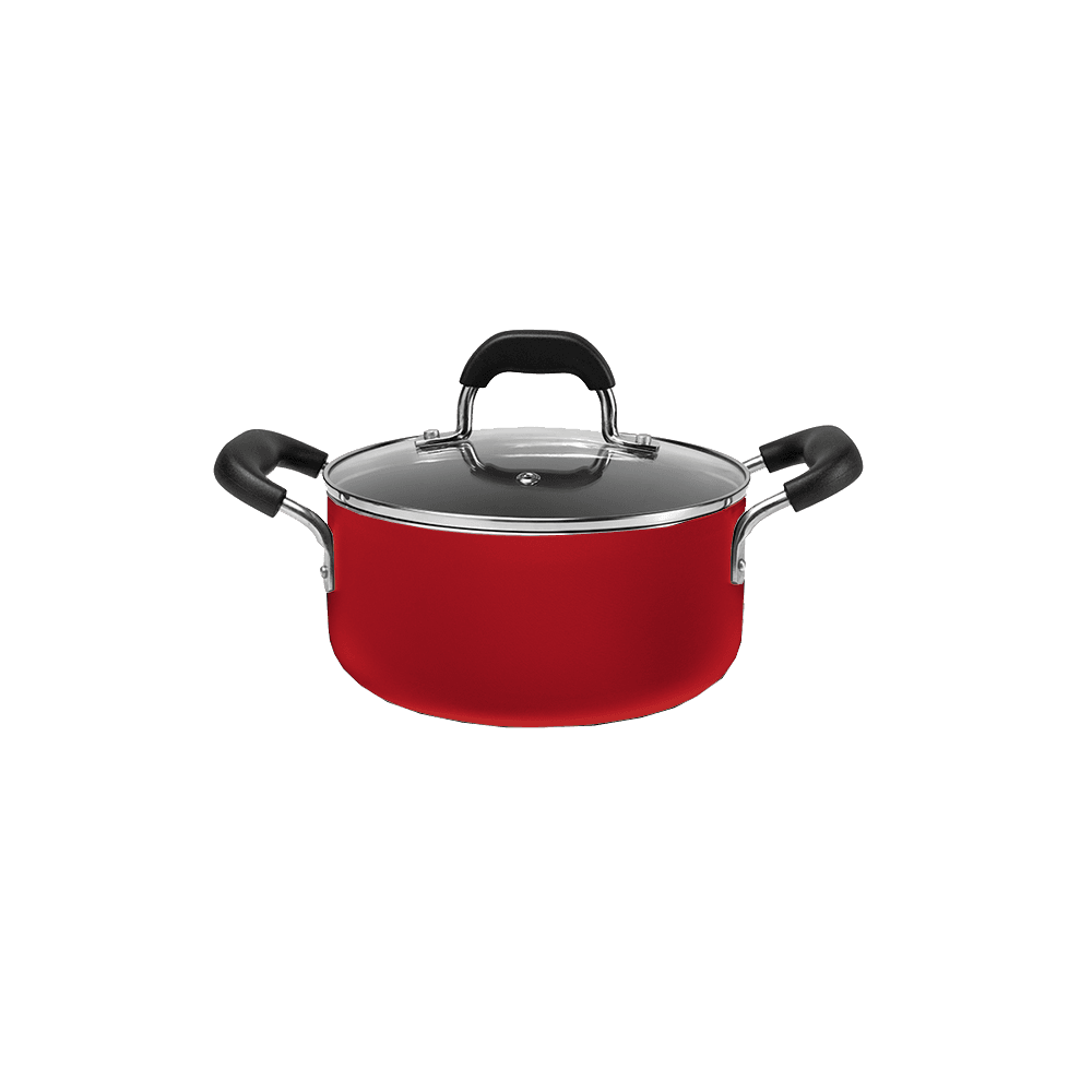 CACEROLA ALUMINIO BRINOX C/TP 24CM 4,50LTS LINEA SAFFRON ROJO 7201/360