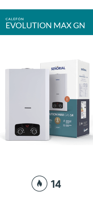 CALEFON SEÑORIAL 14 LTS EVOLUTION MAX GAS NATURAL S/LLAMA PILOTO
