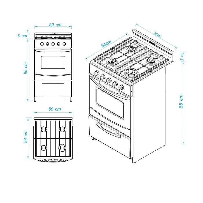 COCINA CANDOR BLANCA GAS ENVASADO ESCORIAL