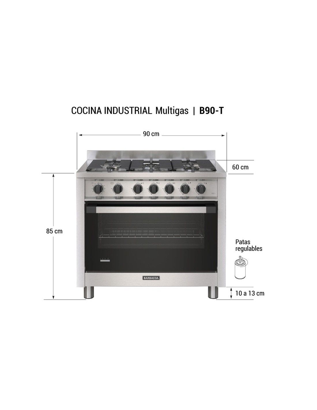COCINA INDUSTRIAL BARBACOA B90 T