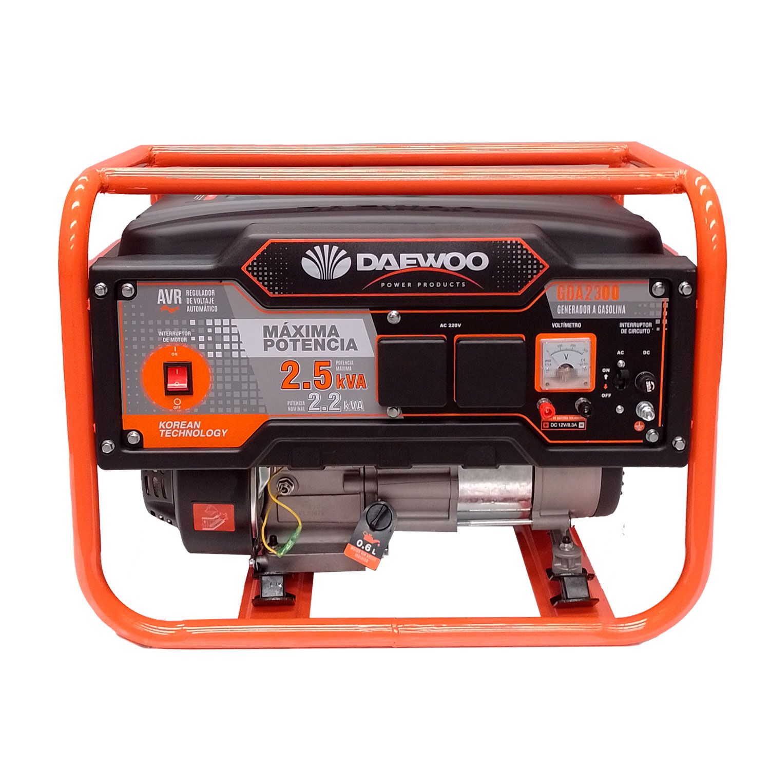 GENERADOR A GASOLINA DAEWOO 2.5 KVA 212 CC GDA2300