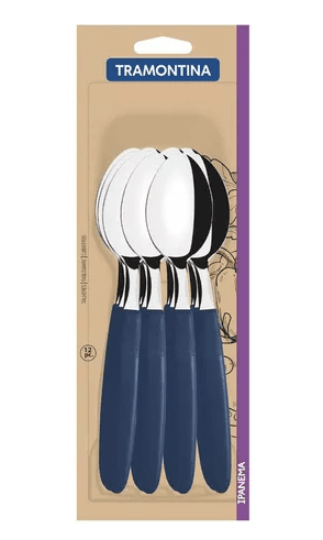JUEGO DE CUCHARA TRAMONTINA MANGO DE PLASTICO 12 UNIDADES 23363/910