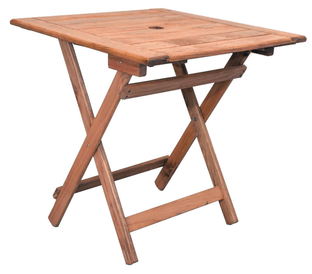 MESA DE MADERA CUADRADA PLEGABLE DESCANSAR 0,80 X 0,80 