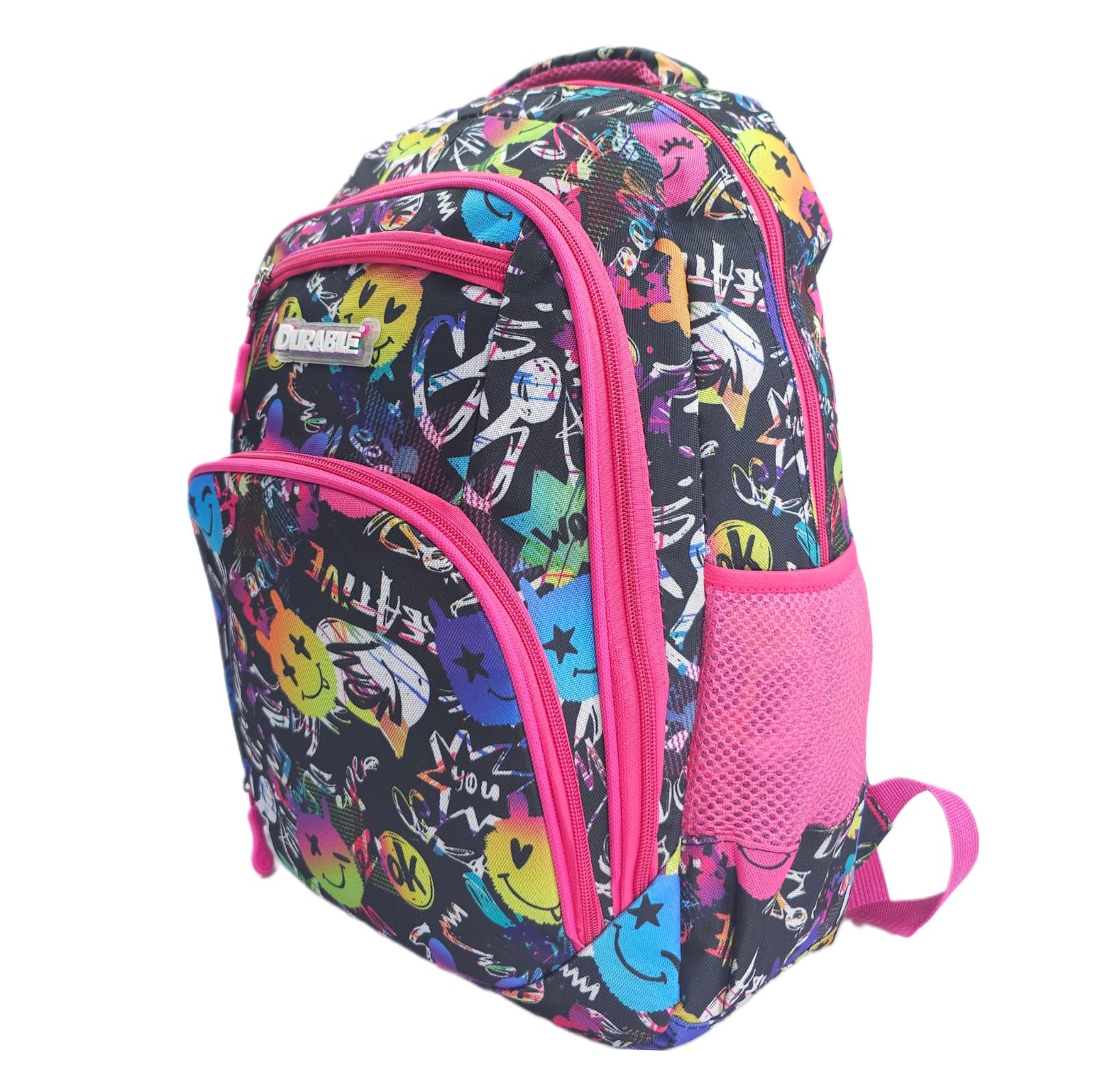 MOCHILA ESCOLAR DURABLE 3 CIERRES 