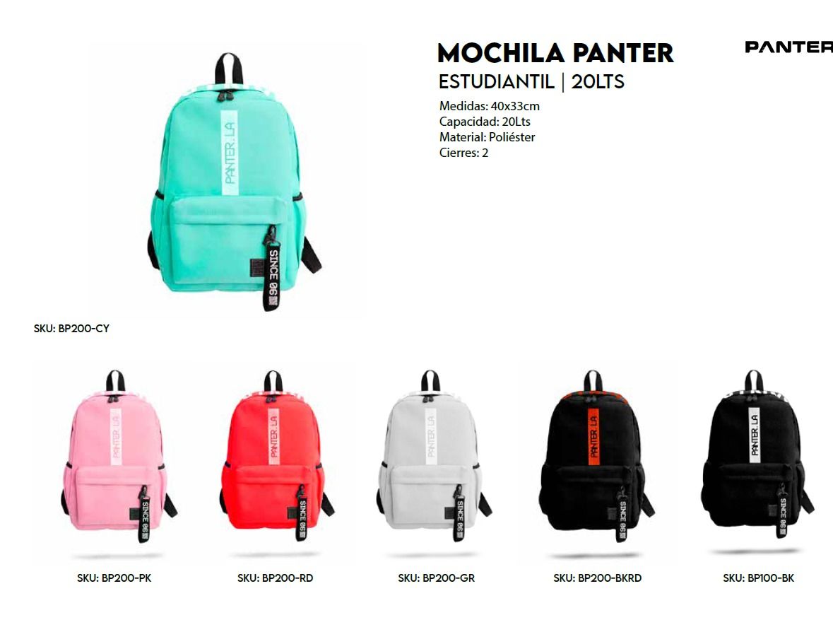 MOCHILA PANTER CON CORREA 20 LTS 