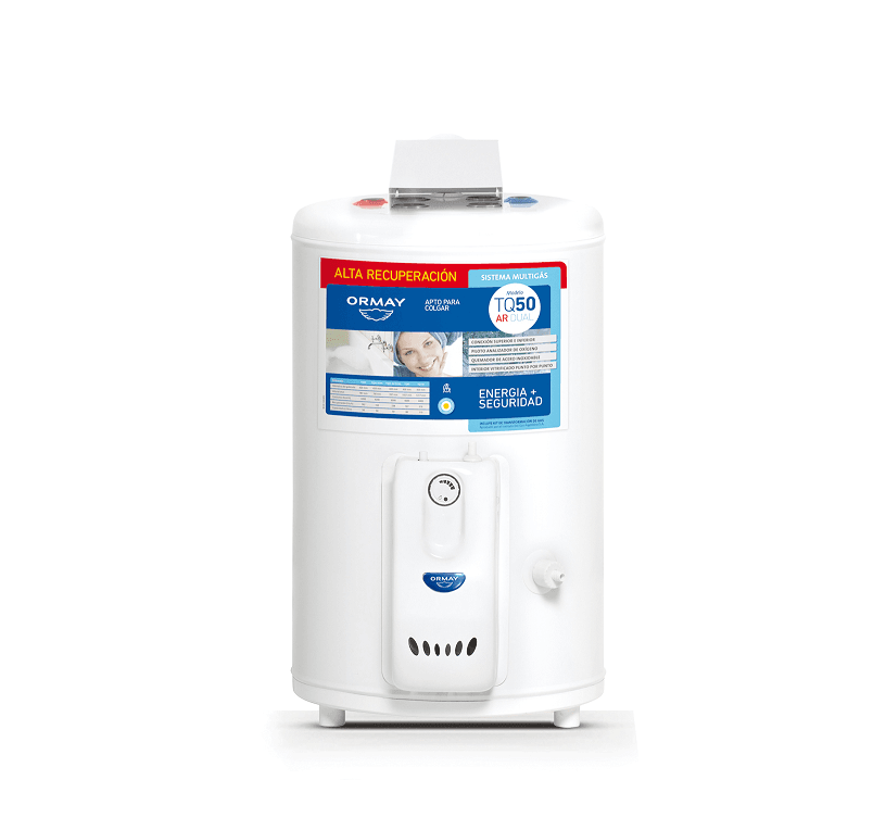 TERMOTANQUE ORMAY 50 LITROS (AR) - GAS - CONEXION DUAL - ALTA RECUPERACION