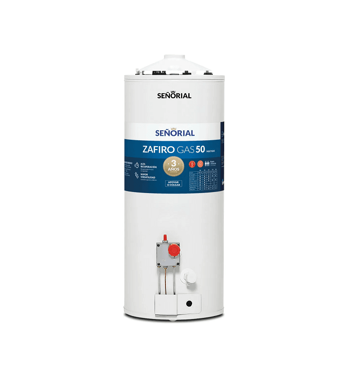 TERMOTANQUE SEÑORIAL MULTIGAS 50 LTS ZAFIRO CONEX DUAL TSZP50
