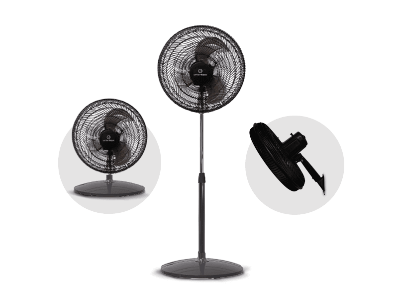 VENTILADOR DE PIE WHITENBLACK 18" 75W WBVP18M