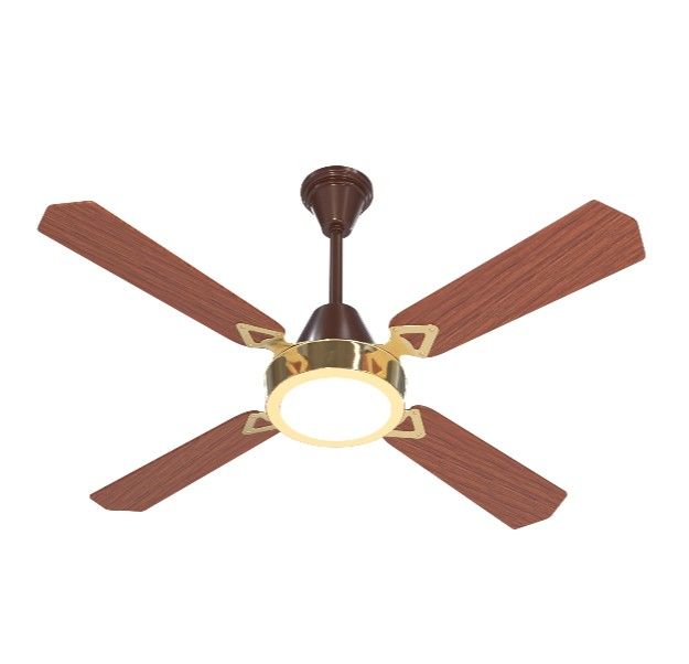 VENTILADOR DE TECHO SEVERBON DORADO CEDRO CON LUZ LED 4 PALAS 